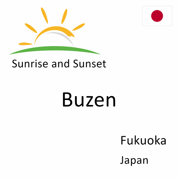 Sunrise and sunset times for Buzen, Fukuoka, Japan