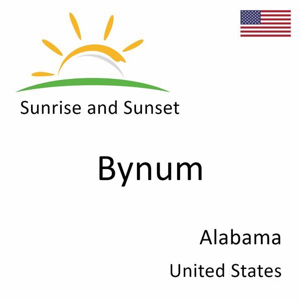 Sunrise and sunset times for Bynum, Alabama, United States