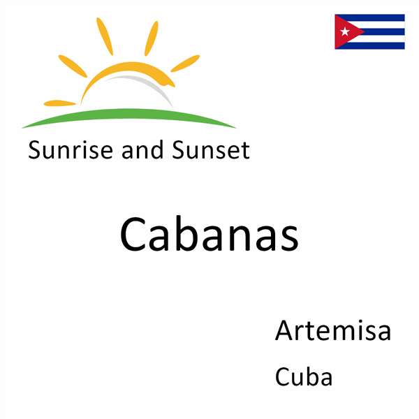 Sunrise and sunset times for Cabanas, Artemisa, Cuba