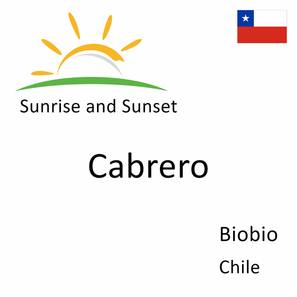Sunrise and sunset times for Cabrero, Biobio, Chile