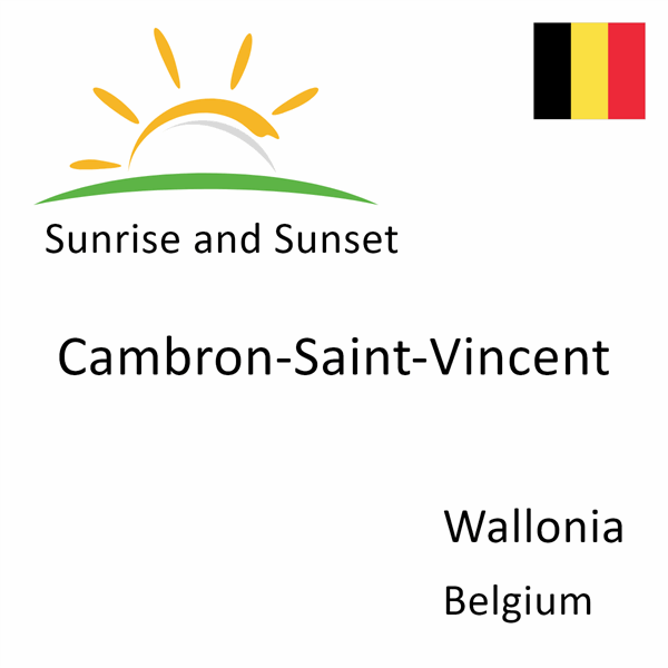 Sunrise and sunset times for Cambron-Saint-Vincent, Wallonia, Belgium