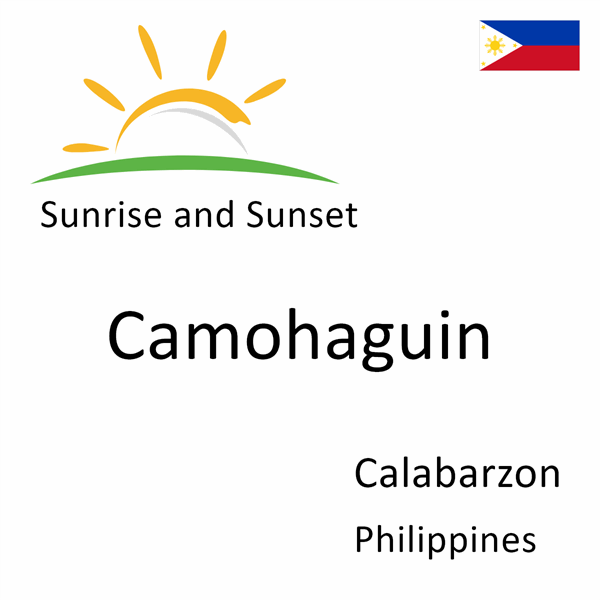 Sunrise and sunset times for Camohaguin, Calabarzon, Philippines