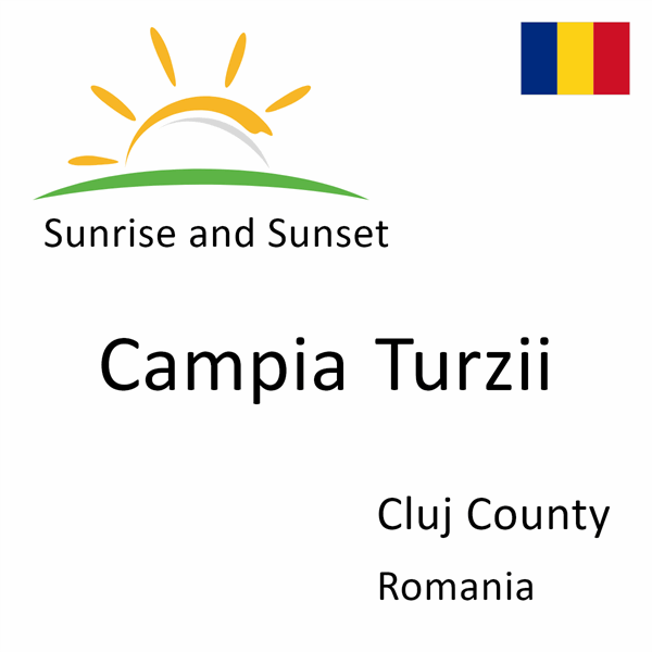 Sunrise and sunset times for Campia Turzii, Cluj County, Romania