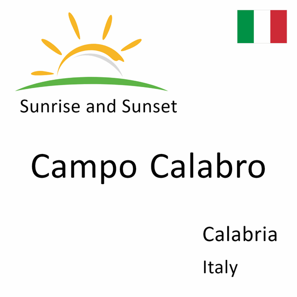 Sunrise and sunset times for Campo Calabro, Calabria, Italy