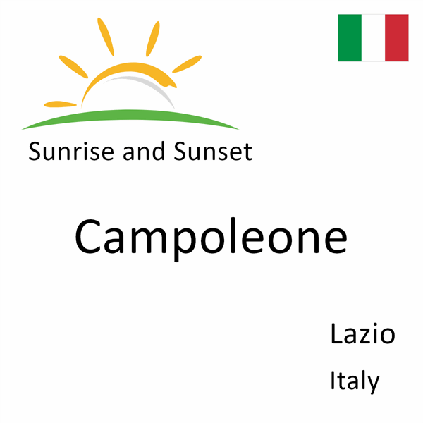 Sunrise and sunset times for Campoleone, Lazio, Italy