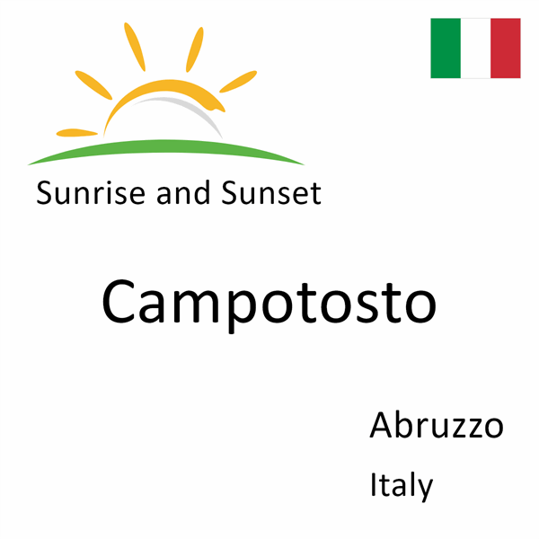 Sunrise and sunset times for Campotosto, Abruzzo, Italy