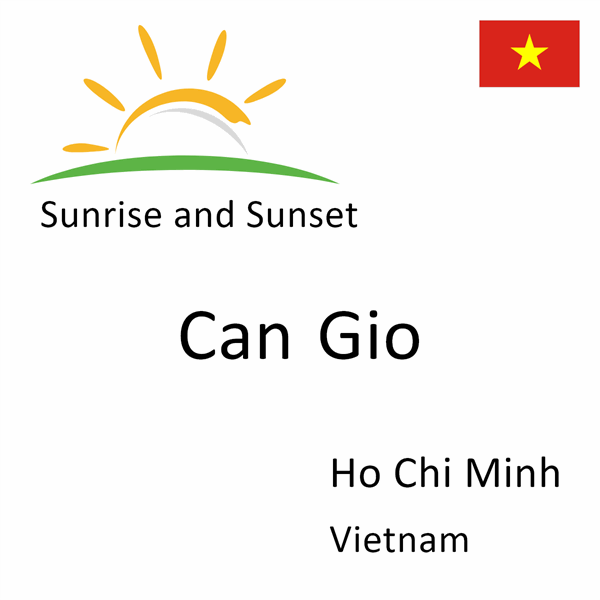 Sunrise and sunset times for Can Gio, Ho Chi Minh, Vietnam