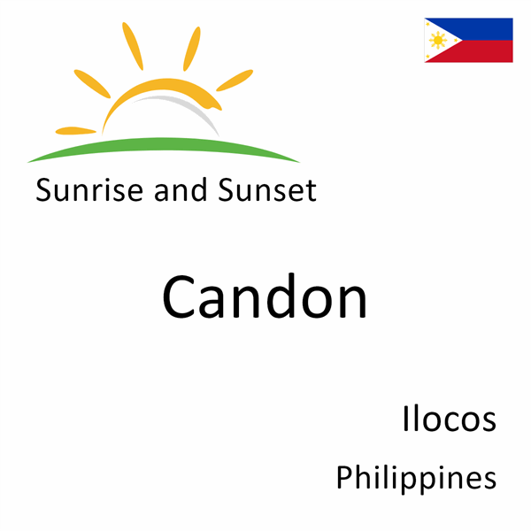 Sunrise and sunset times for Candon, Ilocos, Philippines