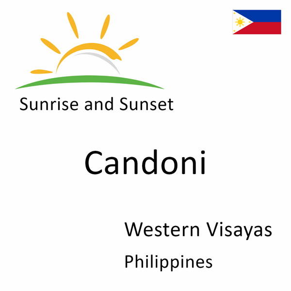 Sunrise and sunset times for Candoni, Western Visayas, Philippines