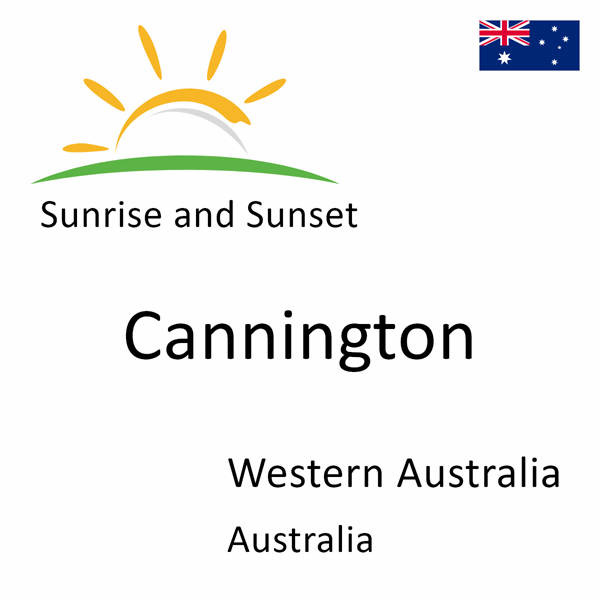 Sunrise and sunset times for Cannington, Western Australia, Australia