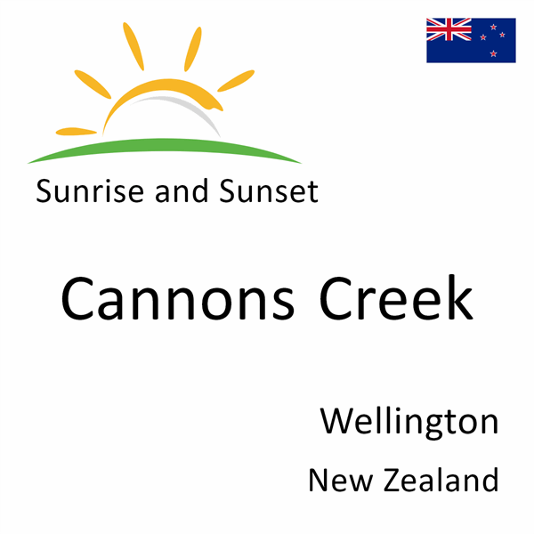 Sunrise and sunset times for Cannons Creek, Wellington, New Zealand