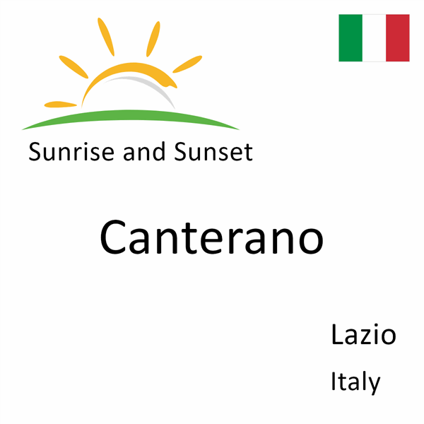 Sunrise and sunset times for Canterano, Lazio, Italy