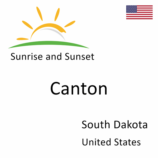 Sunrise and sunset times for Canton, South Dakota, United States