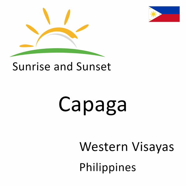 Sunrise and sunset times for Capaga, Western Visayas, Philippines