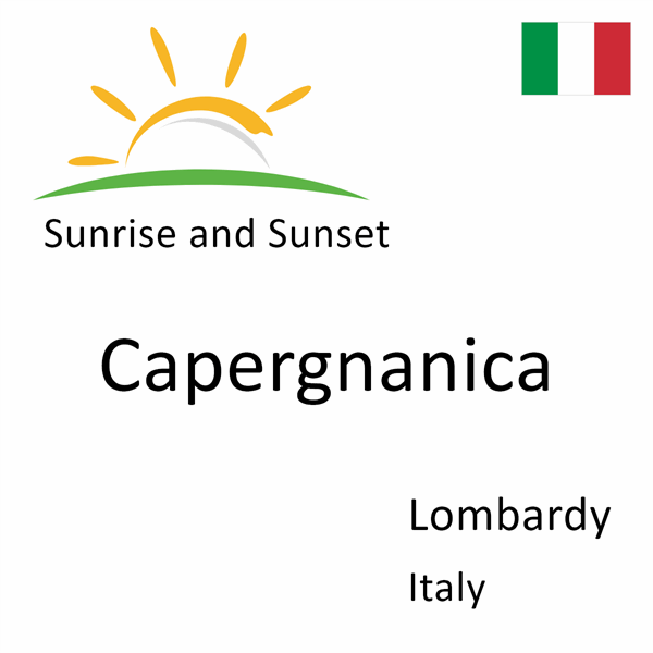 Sunrise and sunset times for Capergnanica, Lombardy, Italy