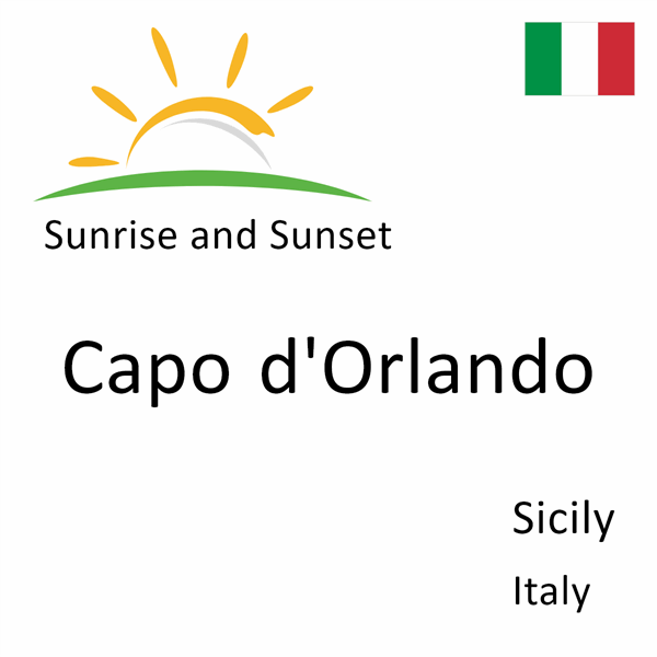 Sunrise and sunset times for Capo d'Orlando, Sicily, Italy