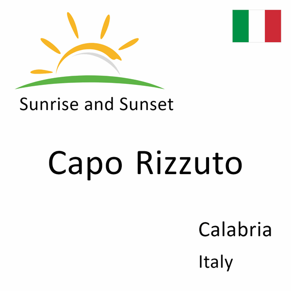 Sunrise and sunset times for Capo Rizzuto, Calabria, Italy