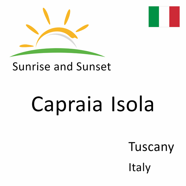 Sunrise and sunset times for Capraia Isola, Tuscany, Italy