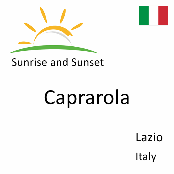 Sunrise and sunset times for Caprarola, Lazio, Italy