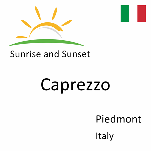 Sunrise and sunset times for Caprezzo, Piedmont, Italy