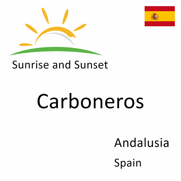 Sunrise and sunset times for Carboneros, Andalusia, Spain