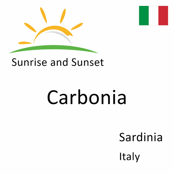Sunrise and sunset times for Carbonia, Sardinia, Italy