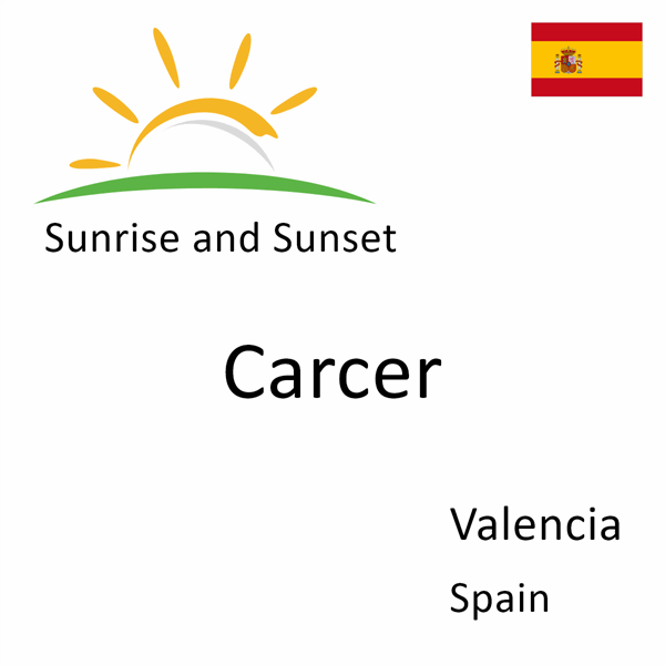 Sunrise and sunset times for Carcer, Valencia, Spain