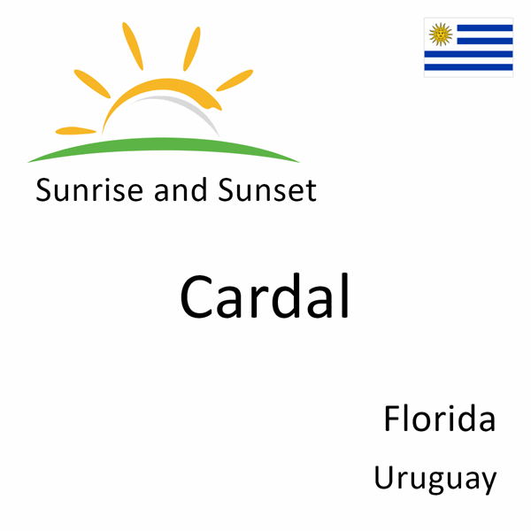 Sunrise and sunset times for Cardal, Florida, Uruguay
