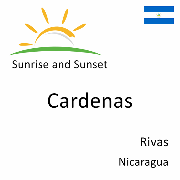 Sunrise and sunset times for Cardenas, Rivas, Nicaragua