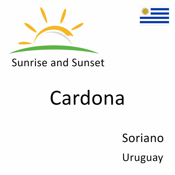 Sunrise and sunset times for Cardona, Soriano, Uruguay