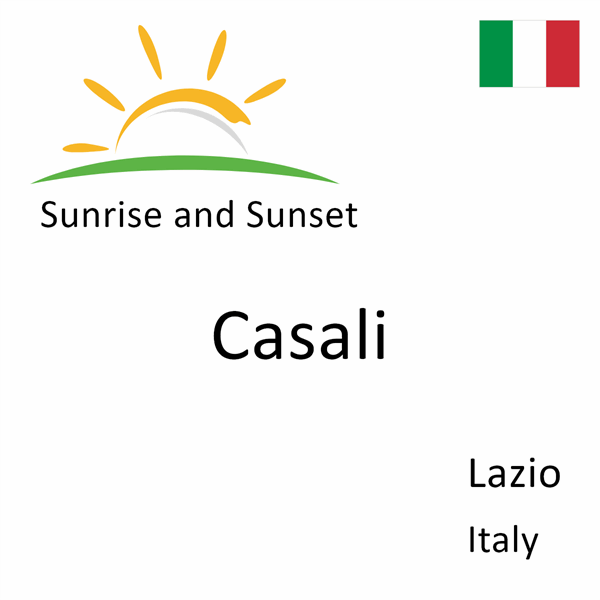 Sunrise and sunset times for Casali, Lazio, Italy