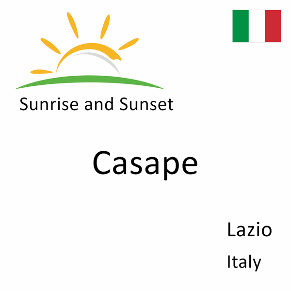 Sunrise and sunset times for Casape, Lazio, Italy