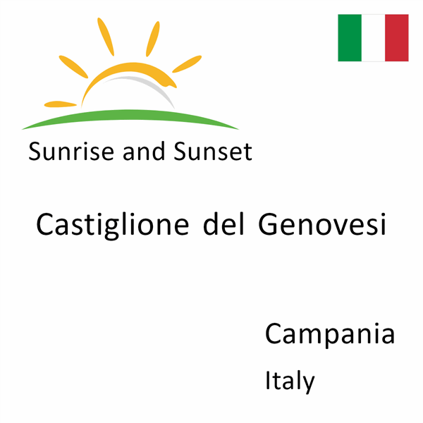 Sunrise and sunset times for Castiglione del Genovesi, Campania, Italy