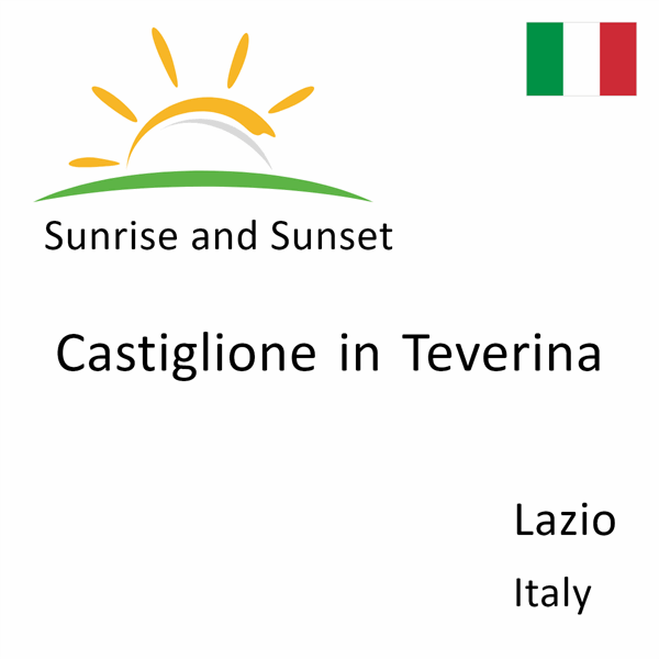 Sunrise and sunset times for Castiglione in Teverina, Lazio, Italy