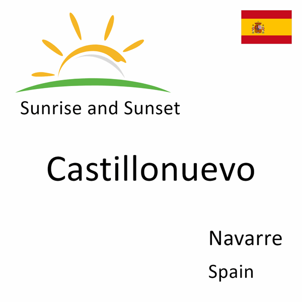 Sunrise and sunset times for Castillonuevo, Navarre, Spain