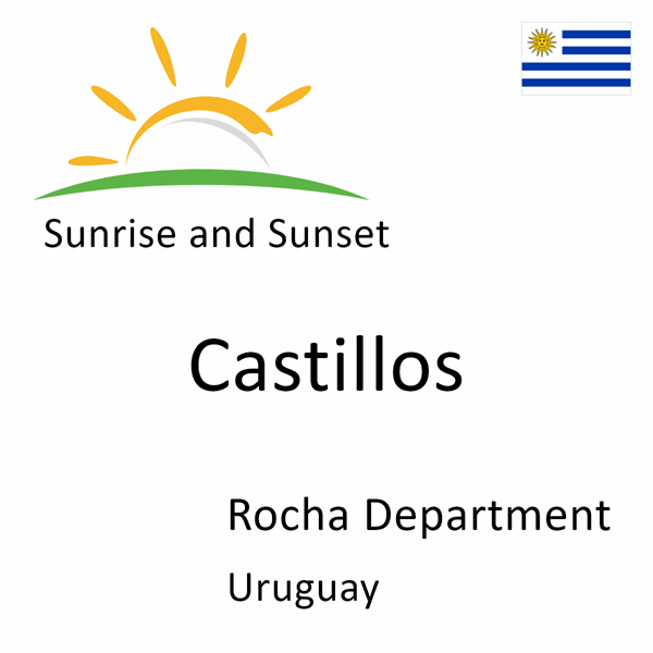 Sunrise and sunset times for Castillos, Rocha Department, Uruguay