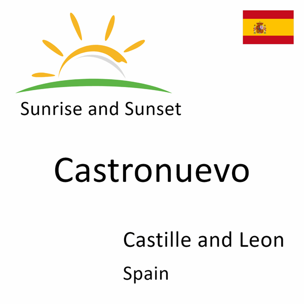 Sunrise and sunset times for Castronuevo, Castille and Leon, Spain