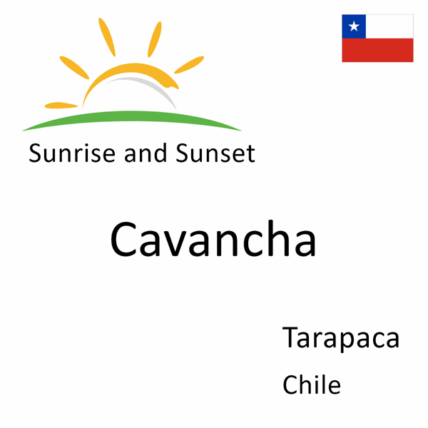 Sunrise and sunset times for Cavancha, Tarapaca, Chile