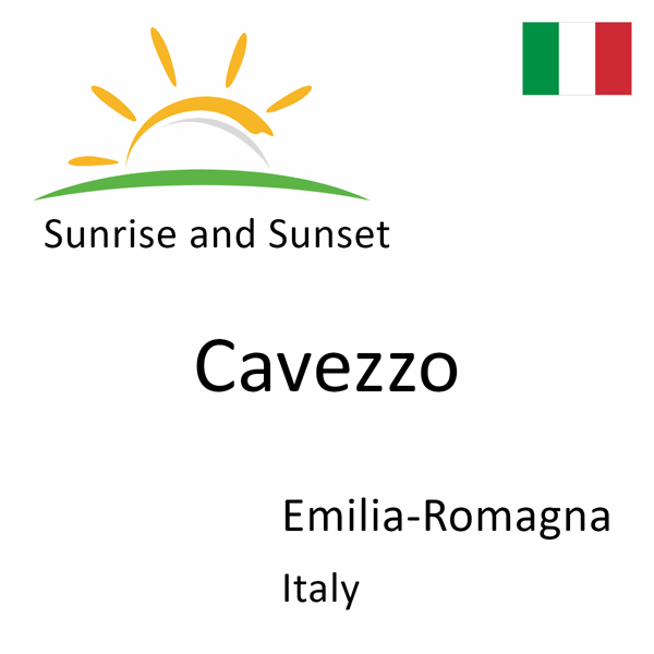 Sunrise and sunset times for Cavezzo, Emilia-Romagna, Italy