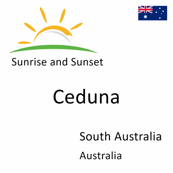 Sunrise and sunset times for Ceduna, South Australia, Australia