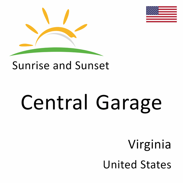 Sunrise and sunset times for Central Garage, Virginia, United States