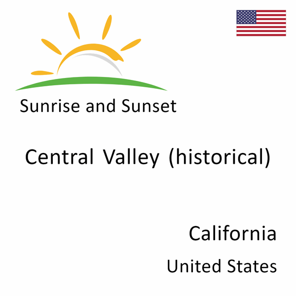 Sunrise and sunset times for Central Valley (historical), California, United States