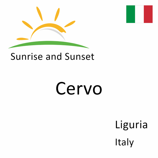 Sunrise and sunset times for Cervo, Liguria, Italy