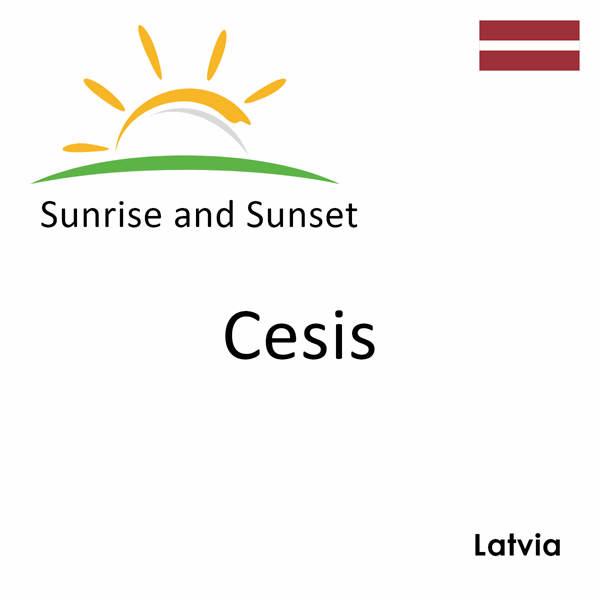 Sunrise and sunset times for Cesis, Latvia