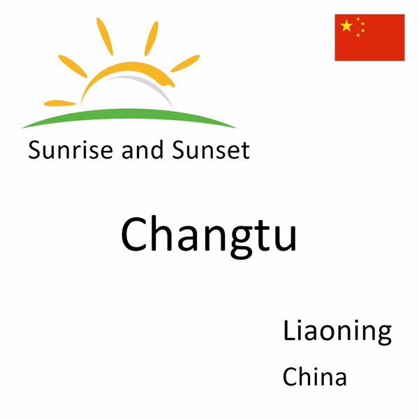 Sunrise and sunset times for Changtu, Liaoning, China