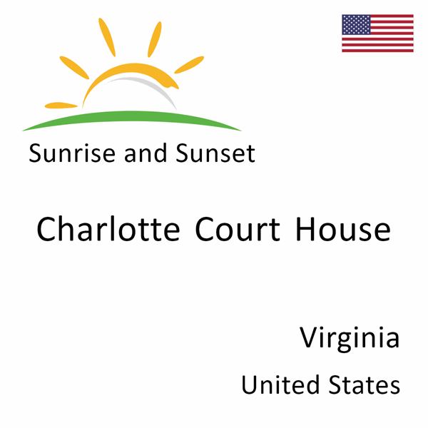 Sunrise and sunset times for Charlotte Court House, Virginia, United States