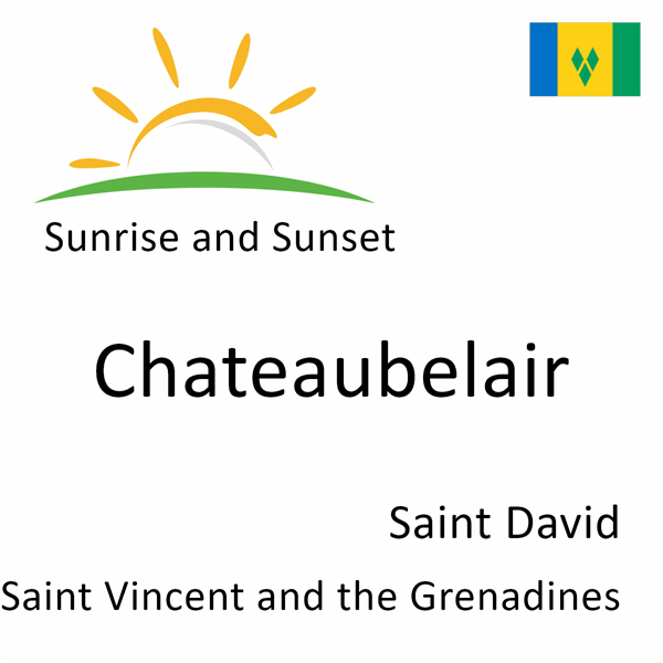 Sunrise and sunset times for Chateaubelair, Saint David, Saint Vincent and the Grenadines
