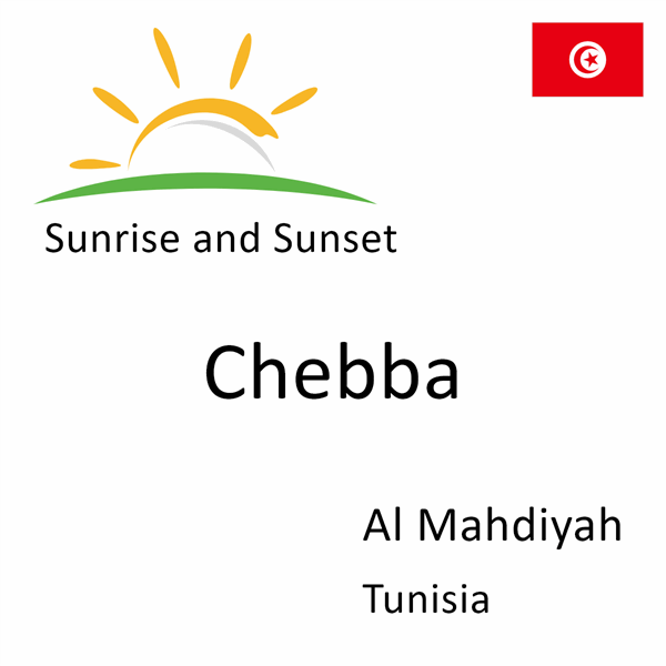 Sunrise and sunset times for Chebba, Al Mahdiyah, Tunisia