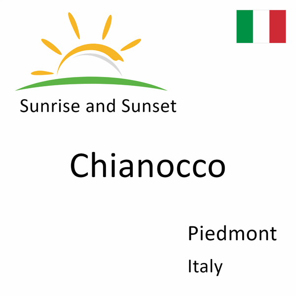 Sunrise and sunset times for Chianocco, Piedmont, Italy