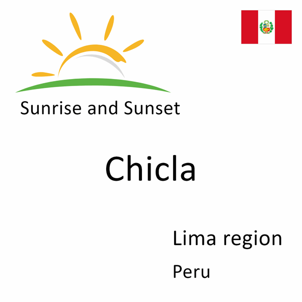 Sunrise and sunset times for Chicla, Lima region, Peru